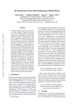 Do Transformers Parse while Predicting the Masked Word?