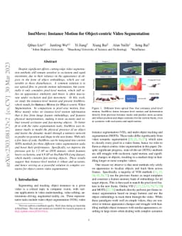 InstMove: Instance Motion for Object-centric Video Segmentation