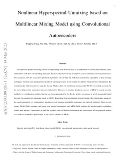 Nonlinear Hyperspectral Unmixing based on Multilinear Mixing Model using
  Convolutional Autoencoders