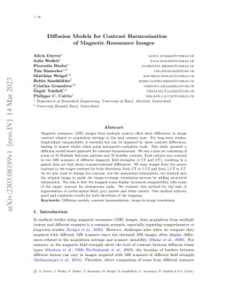 Diffusion Models for Contrast Harmonization of Magnetic Resonance Images