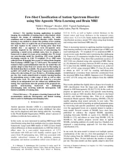 Few-Shot Classification of Autism Spectrum Disorder using Site-Agnostic
  Meta-Learning and Brain MRI