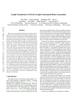 Graph Transformer GANs for Graph-Constrained House Generation