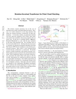Rotation-Invariant Transformer for Point Cloud Matching