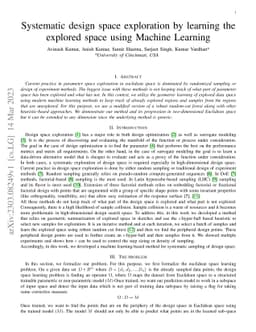 Systematic design space exploration by learning the explored space using
  Machine Learning