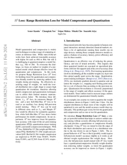 R2 Loss: Range Restriction Loss for Model Compression and Quantization