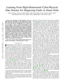 Learning From High-Dimensional Cyber-Physical Data Streams for
  Diagnosing Faults in Smart Grids