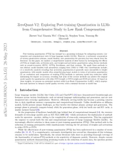 ZeroQuant-V2: Exploring Post-training Quantization in LLMs from
  Comprehensive Study to Low Rank Compensation