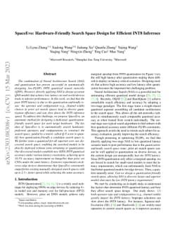 SpaceEvo: Hardware-Friendly Search Space Design for Efficient INT8
  Inference