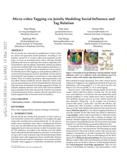 Micro-video Tagging via Jointly Modeling Social Influence and Tag
  Relation