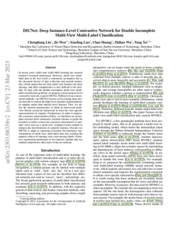 DICNet: Deep Instance-Level Contrastive Network for Double Incomplete
  Multi-View Multi-Label Classification