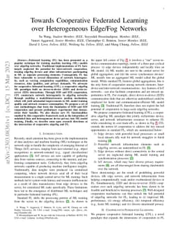 Towards Cooperative Federated Learning over Heterogeneous Edge/Fog
  Networks