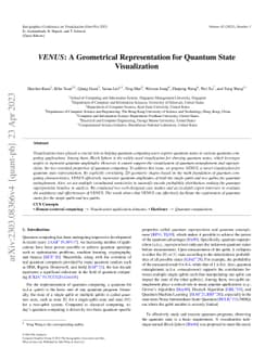 VENUS: A Geometrical Representation for Quantum State Visualization