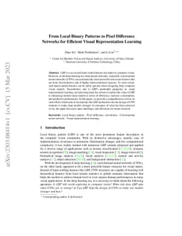 From Local Binary Patterns to Pixel Difference Networks for Efficient
  Visual Representation Learning