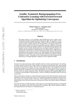 SymBa: Symmetric Backpropagation-Free Contrastive Learning with
  Forward-Forward Algorithm for Optimizing Convergence