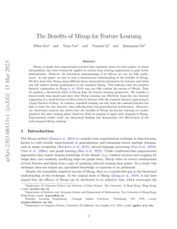 The Benefits of Mixup for Feature Learning