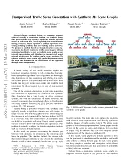 Unsupervised Traffic Scene Generation with Synthetic 3D Scene Graphs
