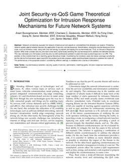 Joint Security-vs-QoS Game Theoretical Optimization for Intrusion
  Response Mechanisms for Future Network Systems