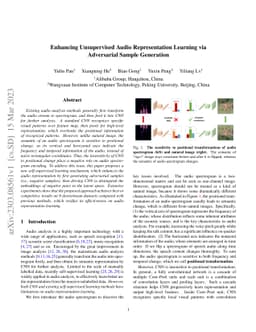 Enhancing Unsupervised Audio Representation Learning via Adversarial
  Sample Generation