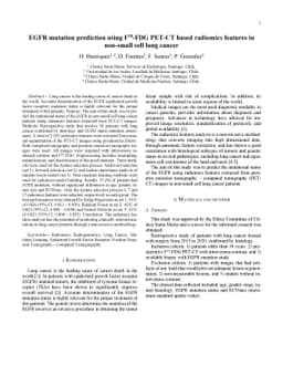 EGFR mutation prediction using F18-FDG PET-CT based radiomics features
  in non-small cell lung cancer