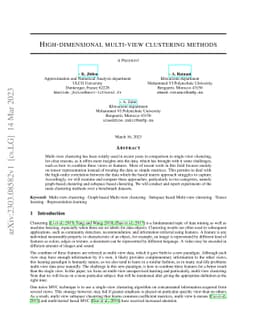 High-dimensional multi-view clustering methods