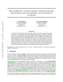 Delay-SDE-net: A deep learning approach for time series modelling with
  memory and uncertainty estimates