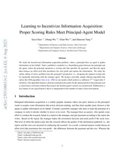 Learning to Incentivize Information Acquisition: Proper Scoring Rules
  Meet Principal-Agent Model