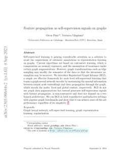 Feature propagation as self-supervision signals on graphs