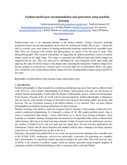 Fashion-model pose recommendation and generation using Machine Learning