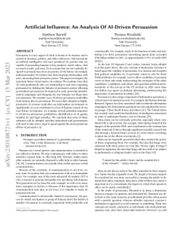 Artificial Influence: An Analysis Of AI-Driven Persuasion