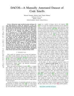 DACOS-A Manually Annotated Dataset of Code Smells