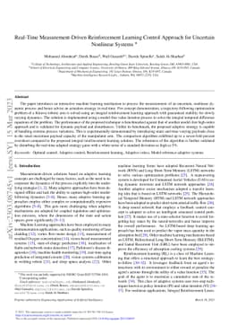 Real-Time Measurement-Driven Reinforcement Learning Control Approach for
  Uncertain Nonlinear Systems
