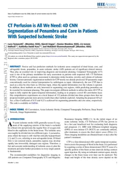 CT Perfusion is All We Need: 4D CNN Segmentation of Penumbra and Core in
  Patients With Suspected Ischemic Stroke