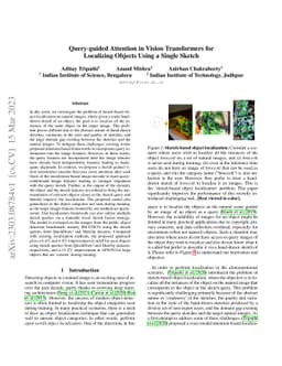 Query-guided Attention in Vision Transformers for Localizing Objects
  Using a Single Sketch