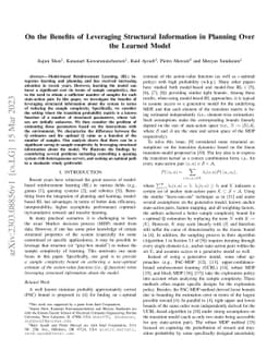 On the Benefits of Leveraging Structural Information in Planning Over
  the Learned Model