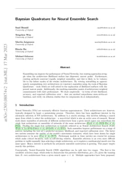 Bayesian Quadrature for Neural Ensemble Search