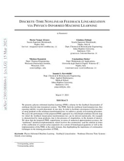Discrete-Time Nonlinear Feedback Linearization via Physics-Informed
  Machine Learning