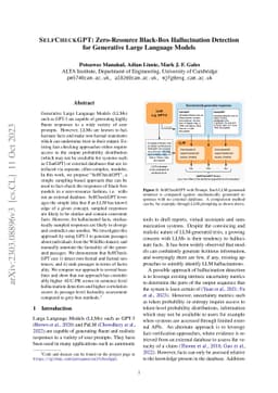 SelfCheckGPT: Zero-Resource Black-Box Hallucination Detection for
  Generative Large Language Models