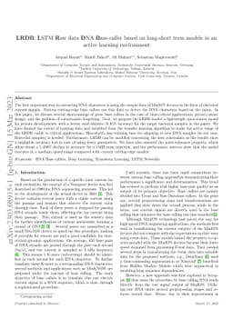 LRDB: LSTM Raw data DNA Base-caller based on long-short term models in
  an active learning environment