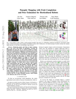 Panoptic Mapping with Fruit Completion and Pose Estimation for
  Horticultural Robots