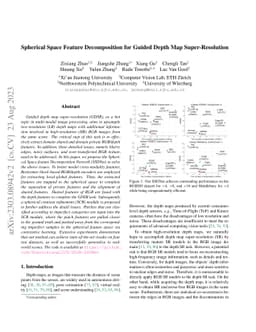 Spherical Space Feature Decomposition for Guided Depth Map
  Super-Resolution
