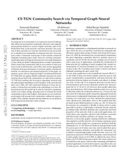 CS-TGN: Community Search via Temporal Graph Neural Networks