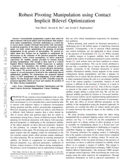 Robust Pivoting Manipulation using Contact Implicit Bilevel Optimization