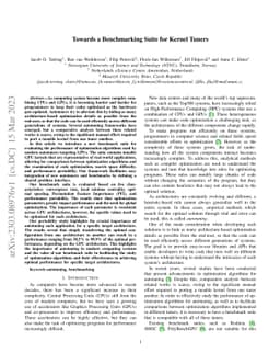 Towards a Benchmarking Suite for Kernel Tuners
