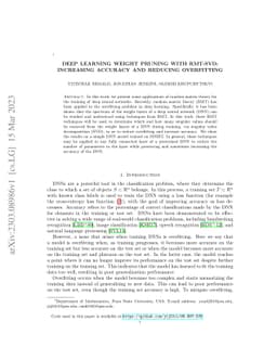 Deep Learning Weight Pruning with RMT-SVD: Increasing Accuracy and
  Reducing Overfitting