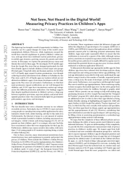 Not Seen, Not Heard in the Digital World! Measuring Privacy Practices in
  Children's Apps
