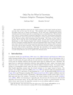 Only Pay for What Is Uncertain: Variance-Adaptive Thompson Sampling
