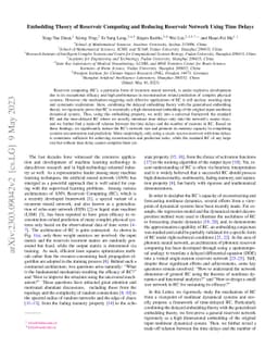 Embedding Theory of Reservoir Computing and Reducing Reservoir Network
  Using Time Delays