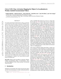 CoLo-CAM: Class Activation Mapping for Object Co-Localization in Weakly-Labeled Unconstrained Videos