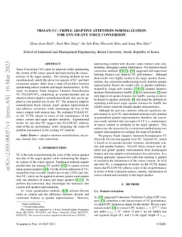 TriAAN-VC: Triple Adaptive Attention Normalization for Any-to-Any Voice
  Conversion