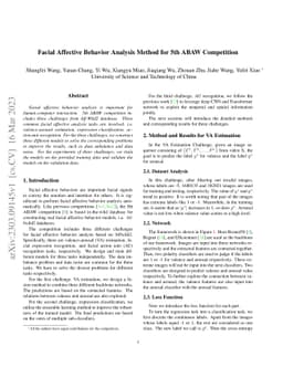 Facial Affective Behavior Analysis Method for 5th ABAW Competition